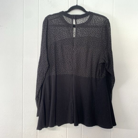 Torrid 3 Womens Shirt Black Sheer Star Peplum Gothic Dark Fairy Romantic - Picture 6 of 7